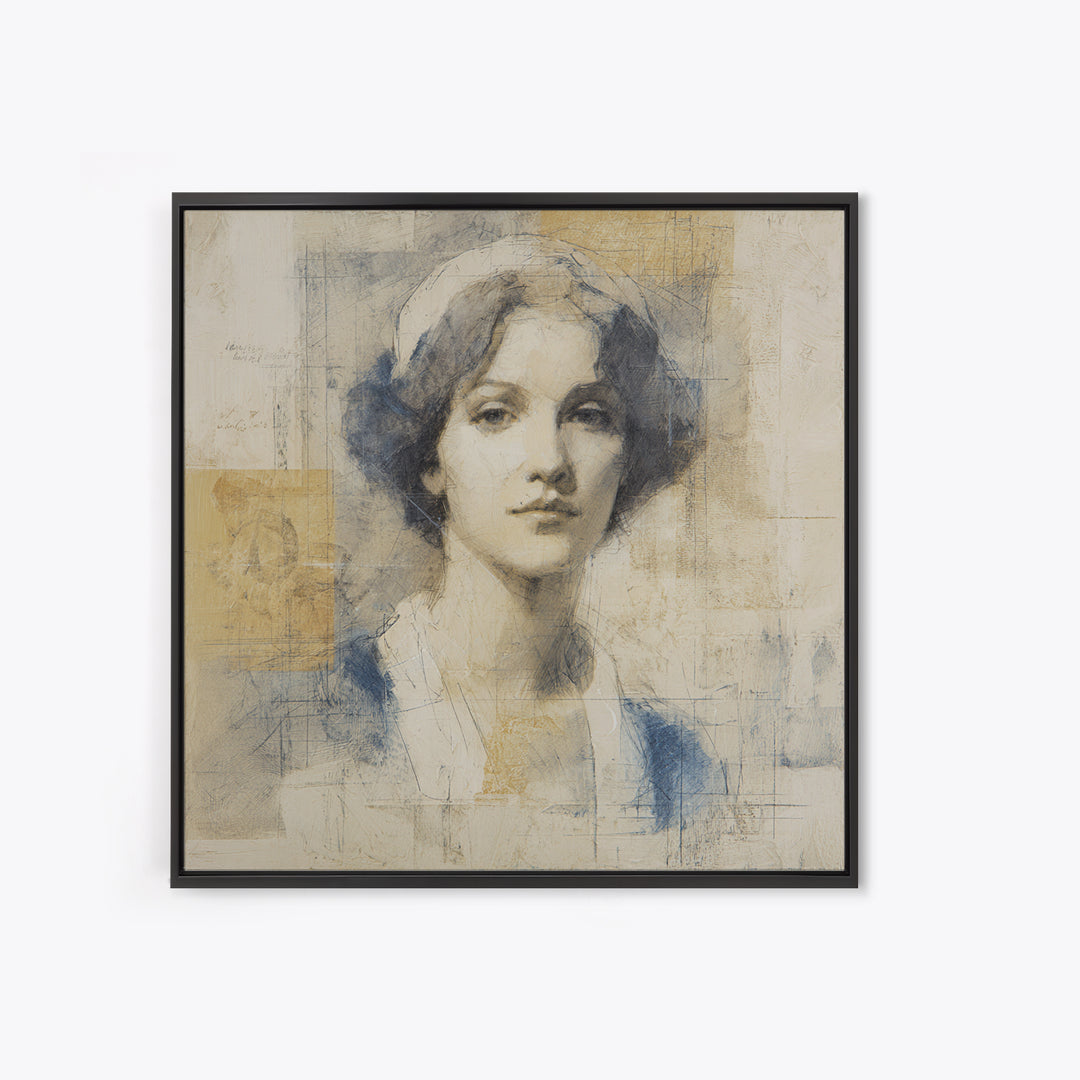 Classic Nude Figure Sketch Canvas Print, Black and White Art, Wall Decor, Living Room Decor, Fine Art, Monochrome, Abstract Art, BAW-1x1-81