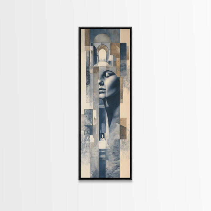 High Contrast Architectural Arches and Shadows Canvas Print, Black and White Art, Mid Century Modern, Living Room Decor, BAW-1x3-15