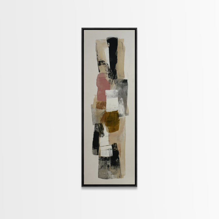 Abstract Charcoal Gestures on White Paper Canvas Print, Black and White Art, Gothic Decor, Living Room Decor, Monochrome, BAW-1x3-40