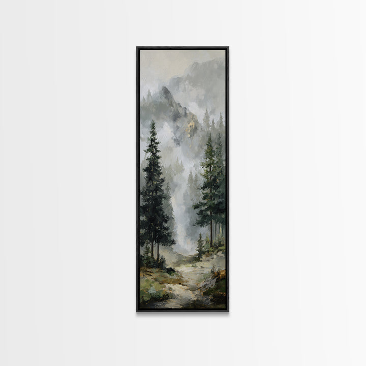 Misty Bridge Landscape Canvas Print, Black and White Art, Modern Wall Art, Living Room Decor, Monochrome, Fine Art Print, BAW-1x3-55