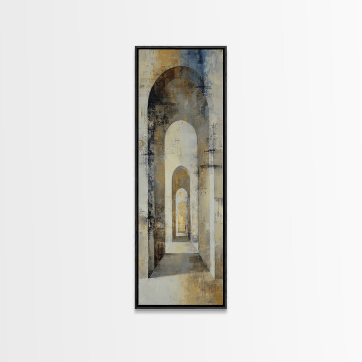 High Contrast Architectural Arches and Shadows Canvas Print, Black and White Art, Modern Art, Living Room Decor, Monochrome, BAW-1x3-63