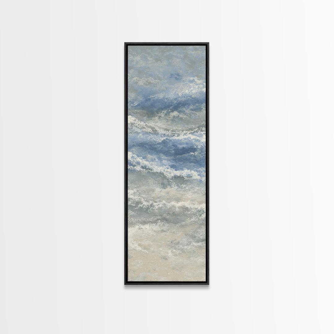 Stormy Ocean Wave Framed Canvas Print, Black and White Art, Modern Decor, Living Room Decor, Fine Art, Monochrome, Wall Decor, BAW-1x3-70