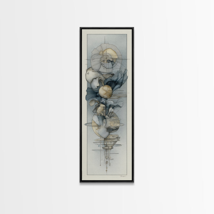 Minimal Face Pair Drawn Framed Canvas Print, Black and White Art, Fine Art Print, Living Room Decor, Oil Painting, Monochrome, BAW-1x3-74
