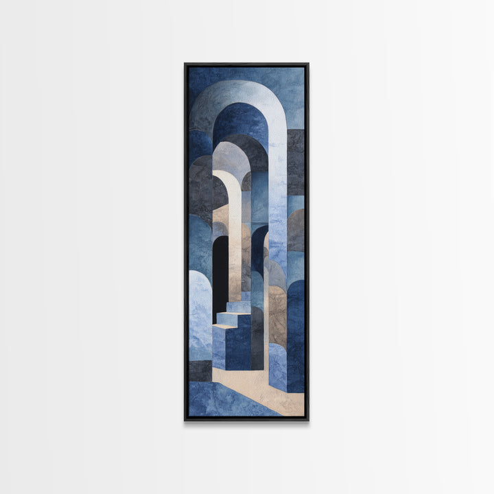 High Contrast Architectural Arches and Shadows Canvas Print, Black and White Art, Statement Artwork, Living Room Decor, BAW-1x3-87