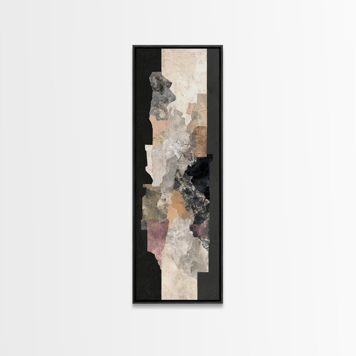 Abstract Marble Texture Canvas Print, Black and White Art, Luxury Decor, Living Room Decor, Abstract Art, Monochrome, BAW-1x3-99