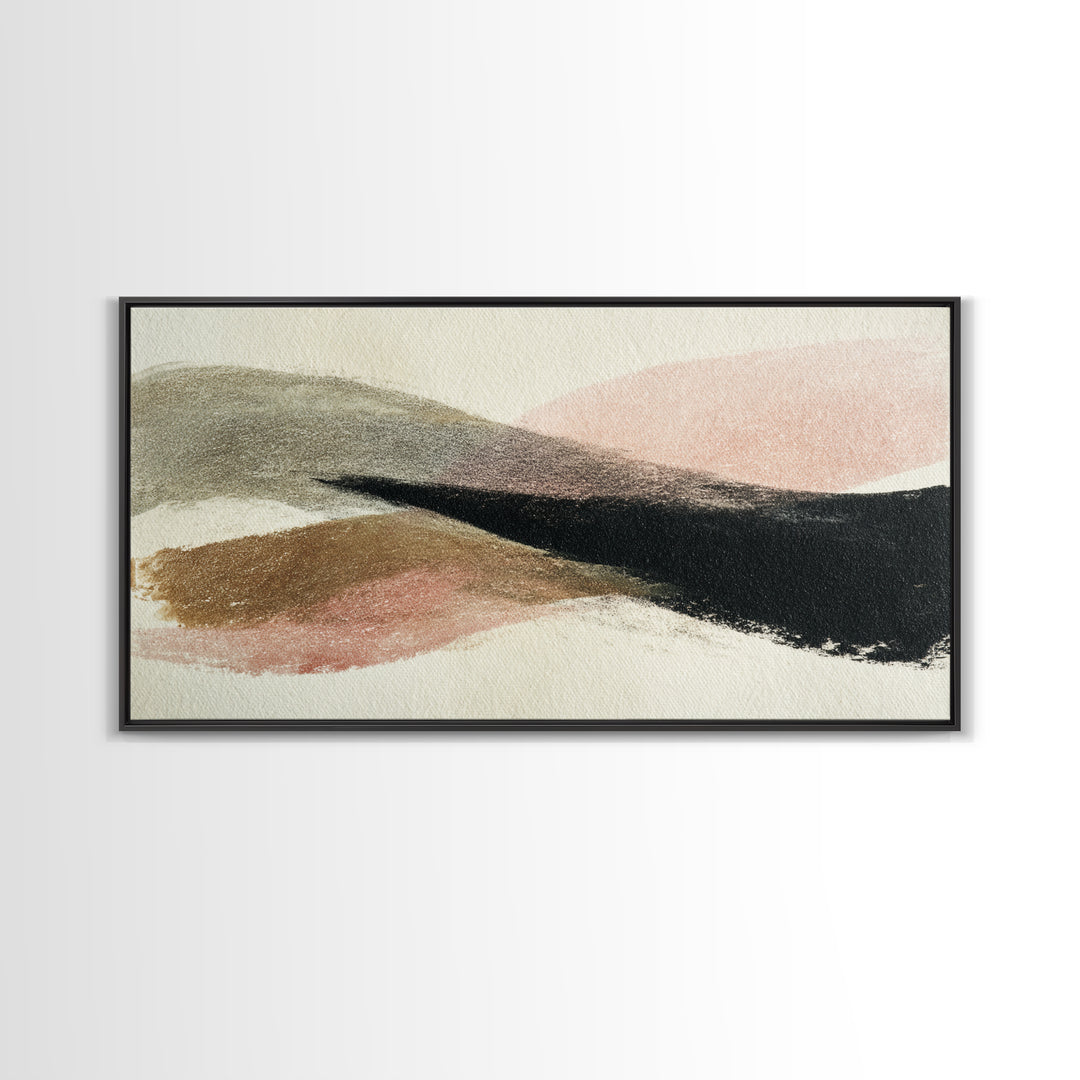 Abstract Charcoal Gestures on White Paper Canvas Print, Black and White Art, Minimalist Decor, Living Room Decor, Monochrome, BAW-2x1-24
