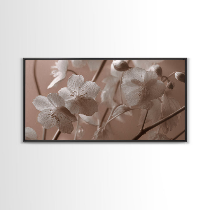 Black and White Botanical Specimen Plate Canvas Print, Black and White Art, Art Print, Living Room Decor, Monochrome, BAW-2x1-43