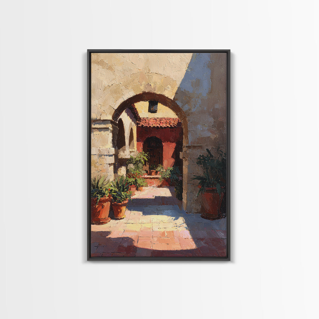 High Contrast Architectural Arches and Shadows Canvas Print, Black and White Art, Living Room Decor, Monochrome, BAW-2x3-11