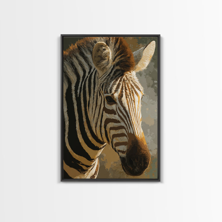 Zebra Stripe Closeup as Graphic Abstraction Canvas Print, Black and White Art, Gallery Decor, Living Room Decor, Monochrome, BAW-2x3-16