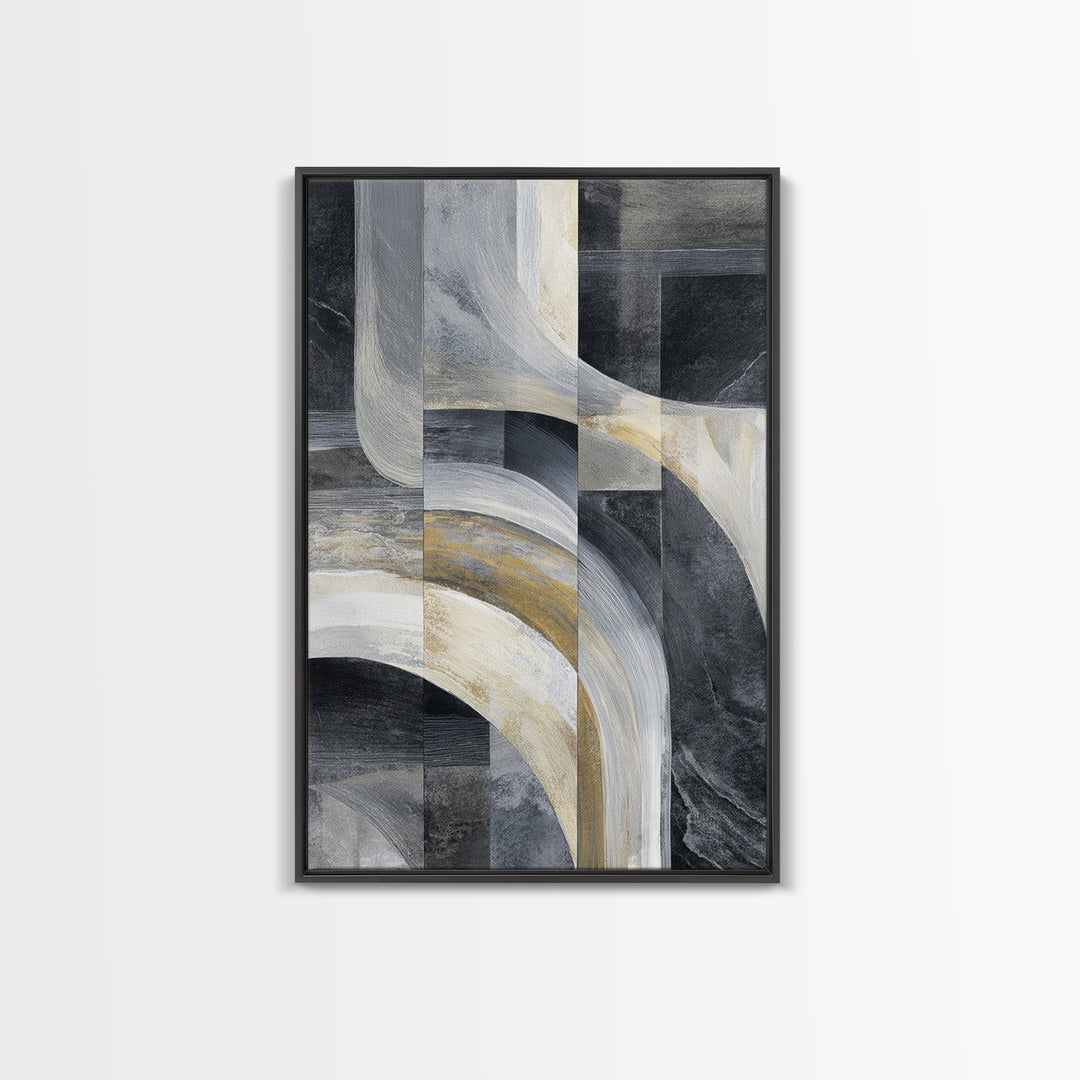 Abstract Marble Texture Canvas Print, Black and White Art, Print, Living Room Decor, Abstract Art, Monochrome, Printable Art, BAW-2x3-23