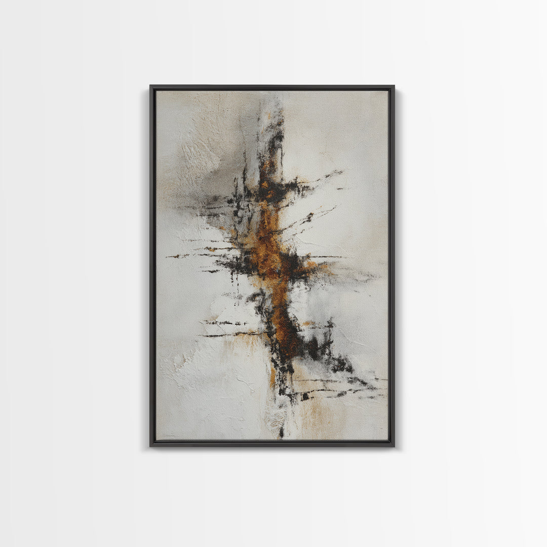 Abstract Charcoal Gestures on White Paper Canvas Print, Black and White Art, Printable, Living Room Decor, Monochrome, BAW-2x3-60
