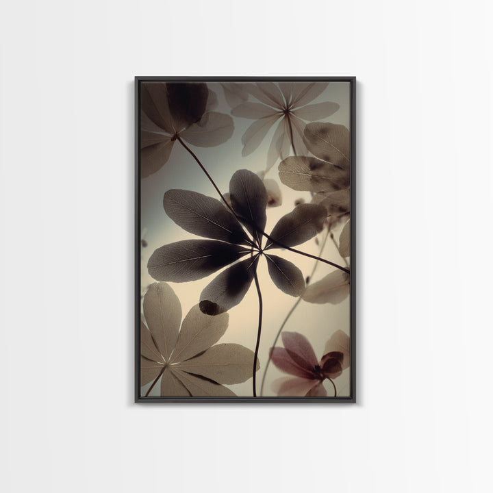 Black and White Botanical Specimen Plate Canvas Print, Black and White Art, Large Wall Art, Living Room Decor, Monochrome, BAW-2x3-79