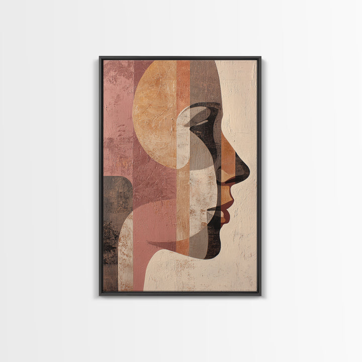 Monochrome Female Profile Canvas Print, Black and White Art, Modern Wall Art, Living Room Decor, Fine Art, Monochrome, BAW-2x3-81