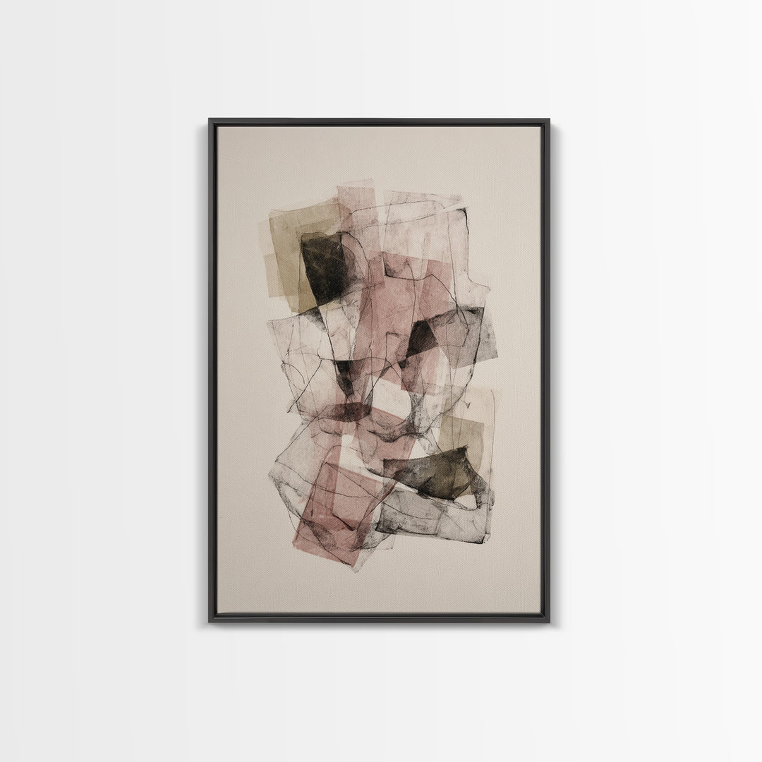 Abstract Charcoal Gestures on White Paper Canvas Print, Black and White Art, Modern Decor, Living Room Decor, Monochrome, BAW-2x3-84
