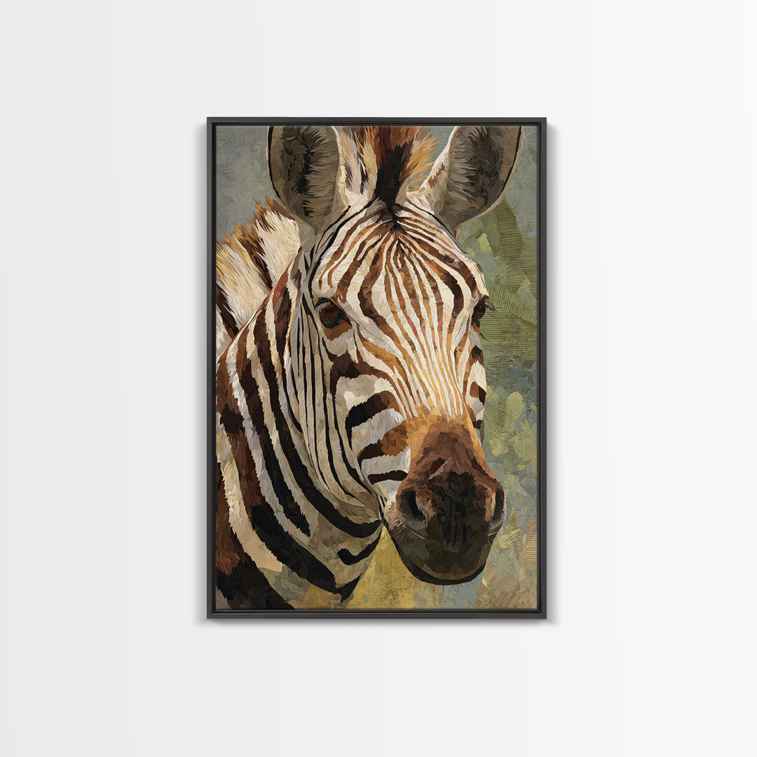 Zebra Stripe Closeup as Graphic Abstraction Canvas Print, Black and White Art, Wood Wall Art, Living Room Decor, Monochrome, BAW-2x3-88
