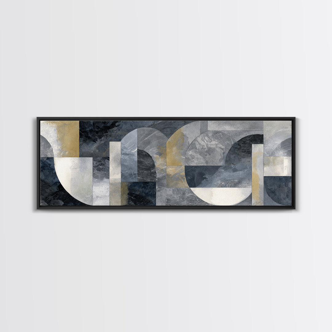 Abstract Marble Texture Framed Canvas Print, Black and White Art, Original Art, Living Room Decor, Abstract Art, Monochrome, BAW-3x1-79