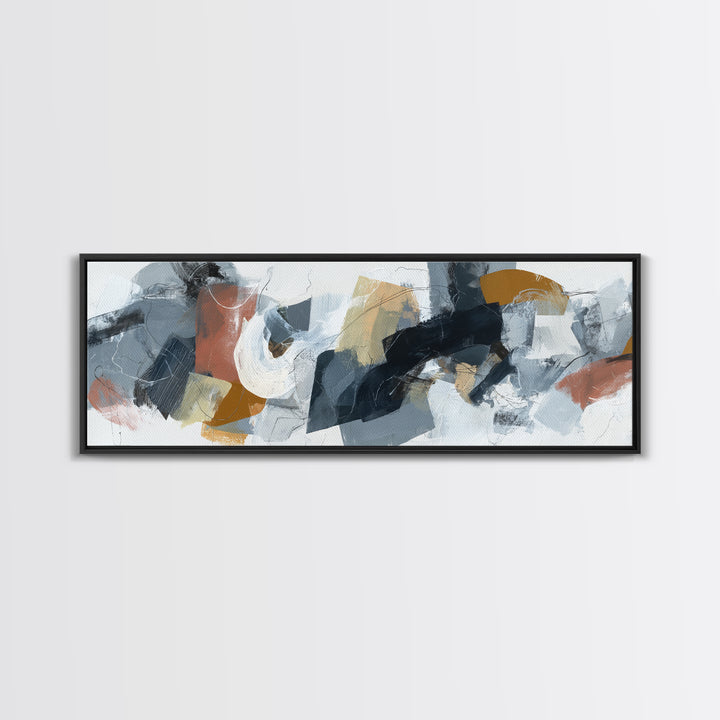 Abstract Charcoal Gestures on White Paper Canvas Print, Black and White Art, Art Prints, Living Room Decor, Monochrome, BAW-3x1-92