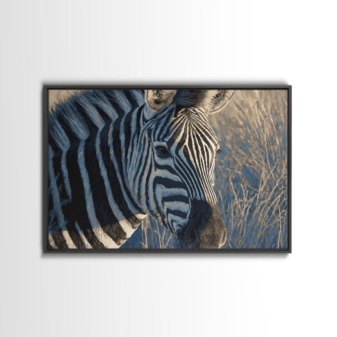 Zebra Stripe Closeup as Graphic Abstraction Canvas Print, Black and White Art, Canvas Print, Living Room Decor, Monochrome, BAW-3x2-12