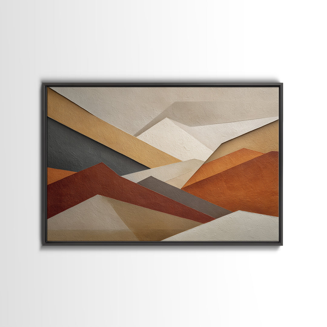Geometric Bauhaus Grayscale Shapes Canvas Print, Black and White Art, Original Art, Living Room Decor, Abstract Art, Monochrome, BAW-3x2-22