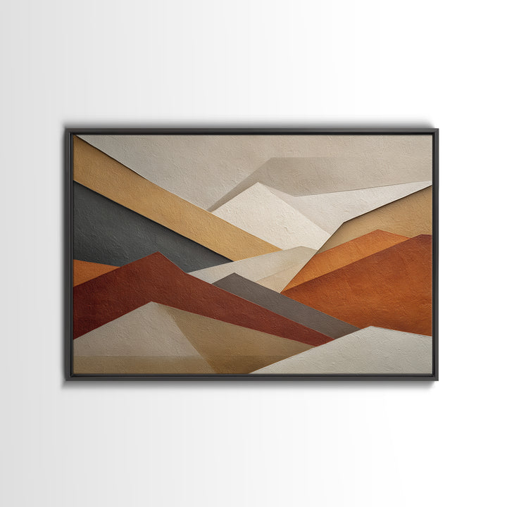 Geometric Bauhaus Grayscale Shapes Canvas Print, Black and White Art, Original Art, Living Room Decor, Abstract Art, Monochrome, BAW-3x2-22