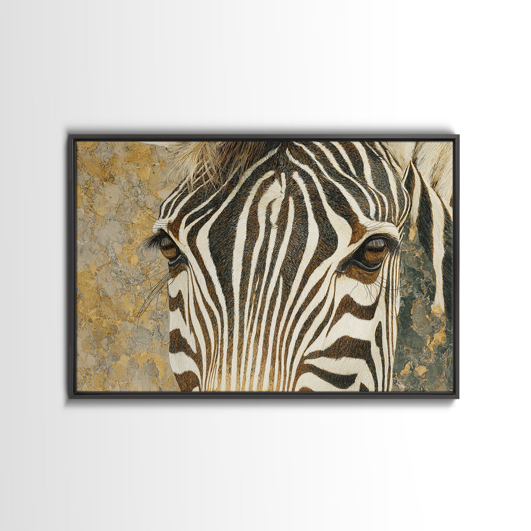 Zebra Stripe Closeup as Graphic Abstraction Canvas Print, Black and White Art, Cabin Decor, Living Room Decor, Monochrome, BAW-3x2-36