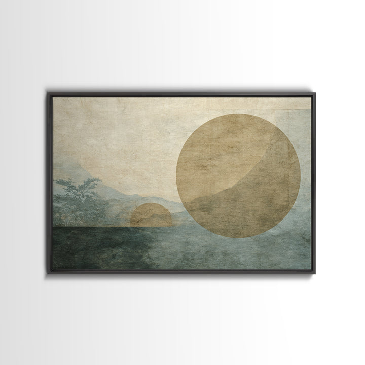 Large Circle and Line Abstract Canvas Print, Black and White Art, Original Art, Living Room Decor, Abstract Art, Monochrome, BAW-3x2-4