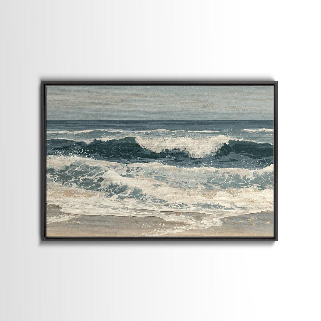 Stormy Ocean Wave Canvas Print, Black and White Art, Printable Art, Living Room Decor, Fine Art, Monochrome, Gallery Decor, BAW-3x2-62