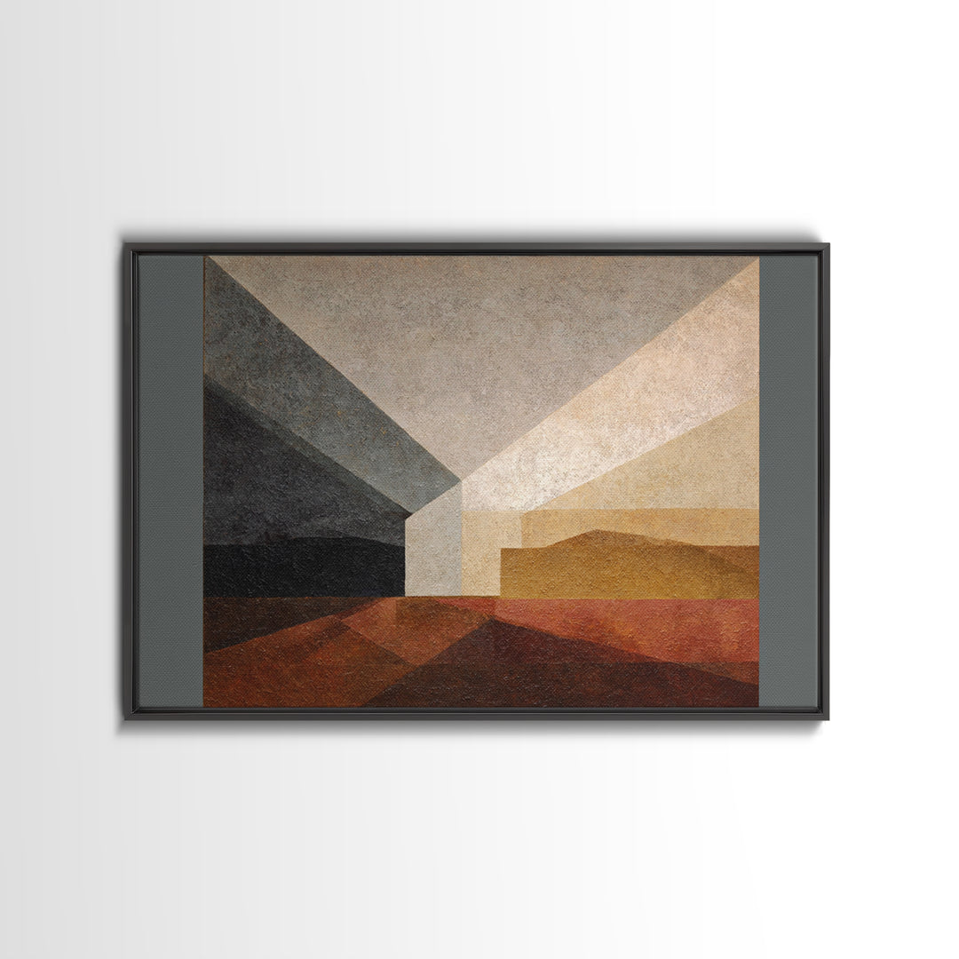Geometric Bauhaus Grayscale Shapes Canvas Print, Black and White Art, Set of 3 Prints, Living Room Decor, Fine Art, Monochrome, BAW-3x2-94