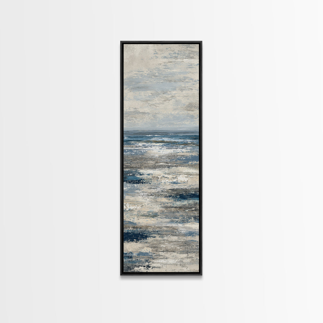 Abstract Ocean Horizon Framed Canvas Print, Beach Art, Abstract Art, Coastal Decor, Fine Art, Shore, Modern Art, Beach Wall Art, BEA-1x3-76