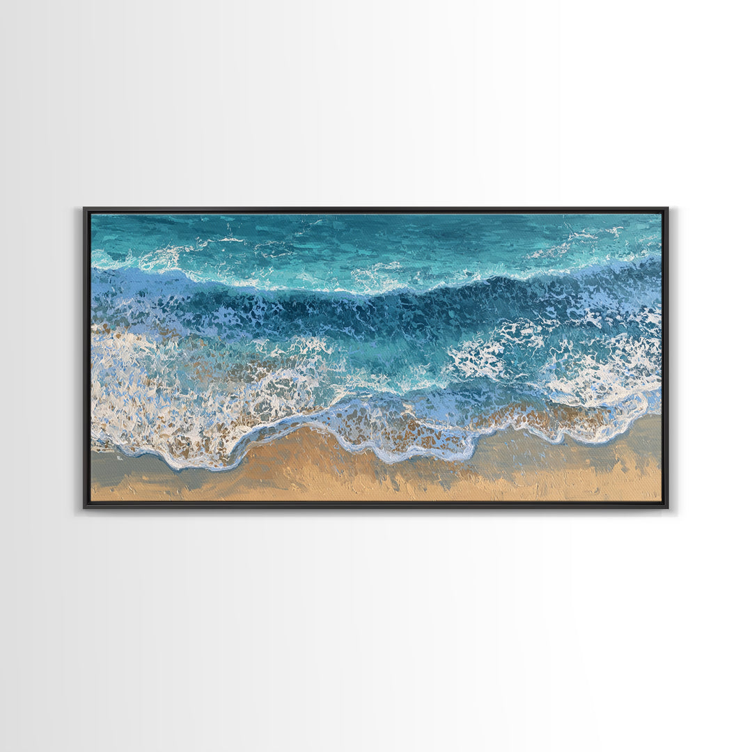 Aerial Turquoise Shoreline Canvas Print, Beach Art, Wall Art, Coastal Decor, Fine Art, Shore, Abstract Art, Printable Art, BEA-2x1-21