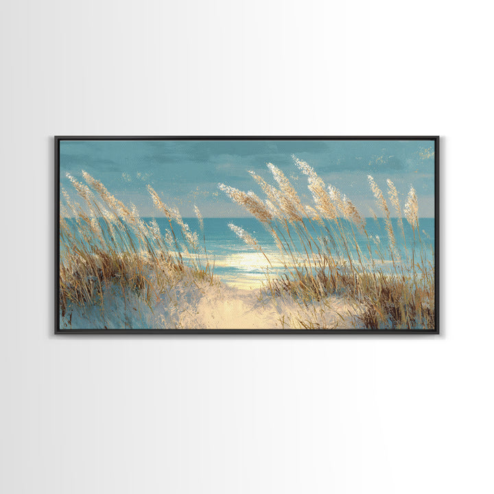 Sea Oats Swaying Canvas Print, Beach Art, Printable Wall Art, Coastal Decor, Shore, Living Room Wall Art, Nautical Decor, BEA-2x1-49
