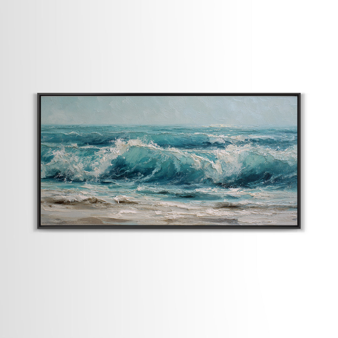 Stormy Ocean Wave Canvas Print, Beach Art, Original Painting, Coastal Decor, Fine Art, Shore, Nautical Decor, Coastal Wall Art, BEA-2x1-53
