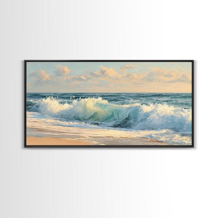 Stormy Ocean Wave Canvas Print, Beach Art, Original Painting, Coastal Decor, Fine Art, Shore, Nautical Decor, Coastal Wall Art, BEA-2x1-77