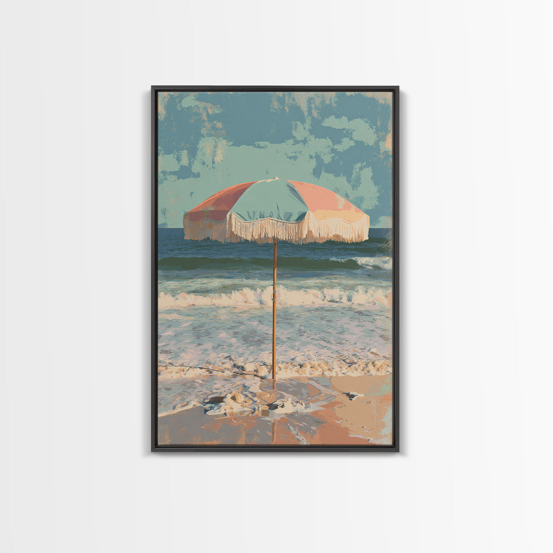 Beach Umbrella Pattern Canvas Print, Beach Art, Fine Art Print, Coastal Decor, Fine Art, Shore, Wall Decor, Art Prints, BEA-2x3-40
