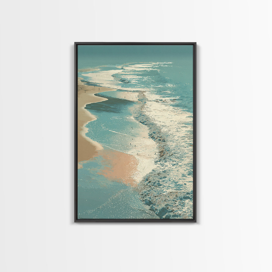 Aerial Turquoise Shoreline Canvas Print, Beach Art, Printable Art, Coastal Decor, Fine Art, Shore, Beach Wall Art, Coastal Art, BEA-2x3-81