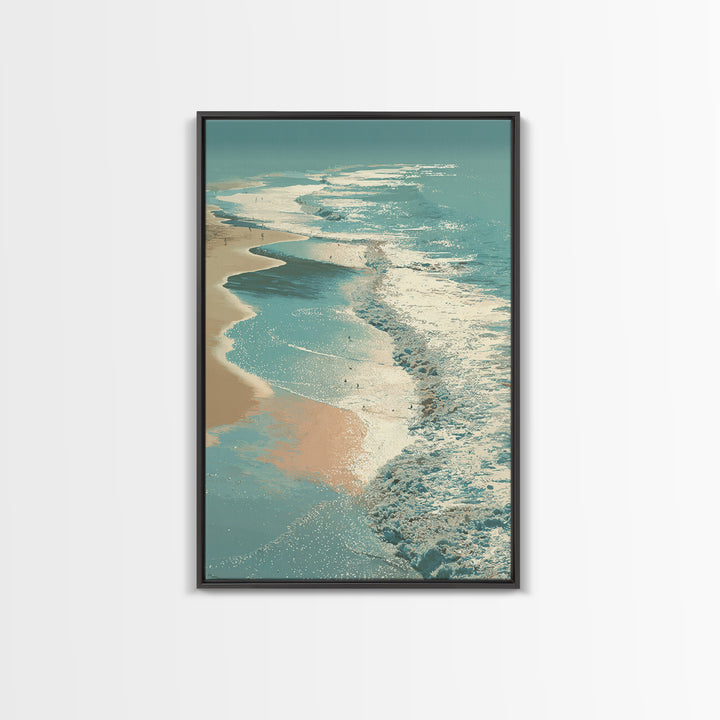 Aerial Turquoise Shoreline Canvas Print, Beach Art, Printable Art, Coastal Decor, Fine Art, Shore, Beach Wall Art, Coastal Art, BEA-2x3-81