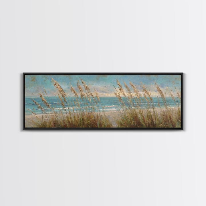 Sea Oats Swaying Canvas Print, Beach Art, Beach Prints, Coastal Decor, Fine Art, Shore, Minimalist Decor, Contemporary Art, BEA-3x1-93