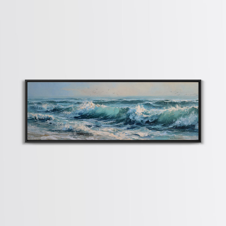 Stormy Ocean Wave Canvas Print, Beach Art, Gallery Decor, Coastal Decor, Fine Art, Shore, Contemporary Art, Wall Art, BEA-3x1-97