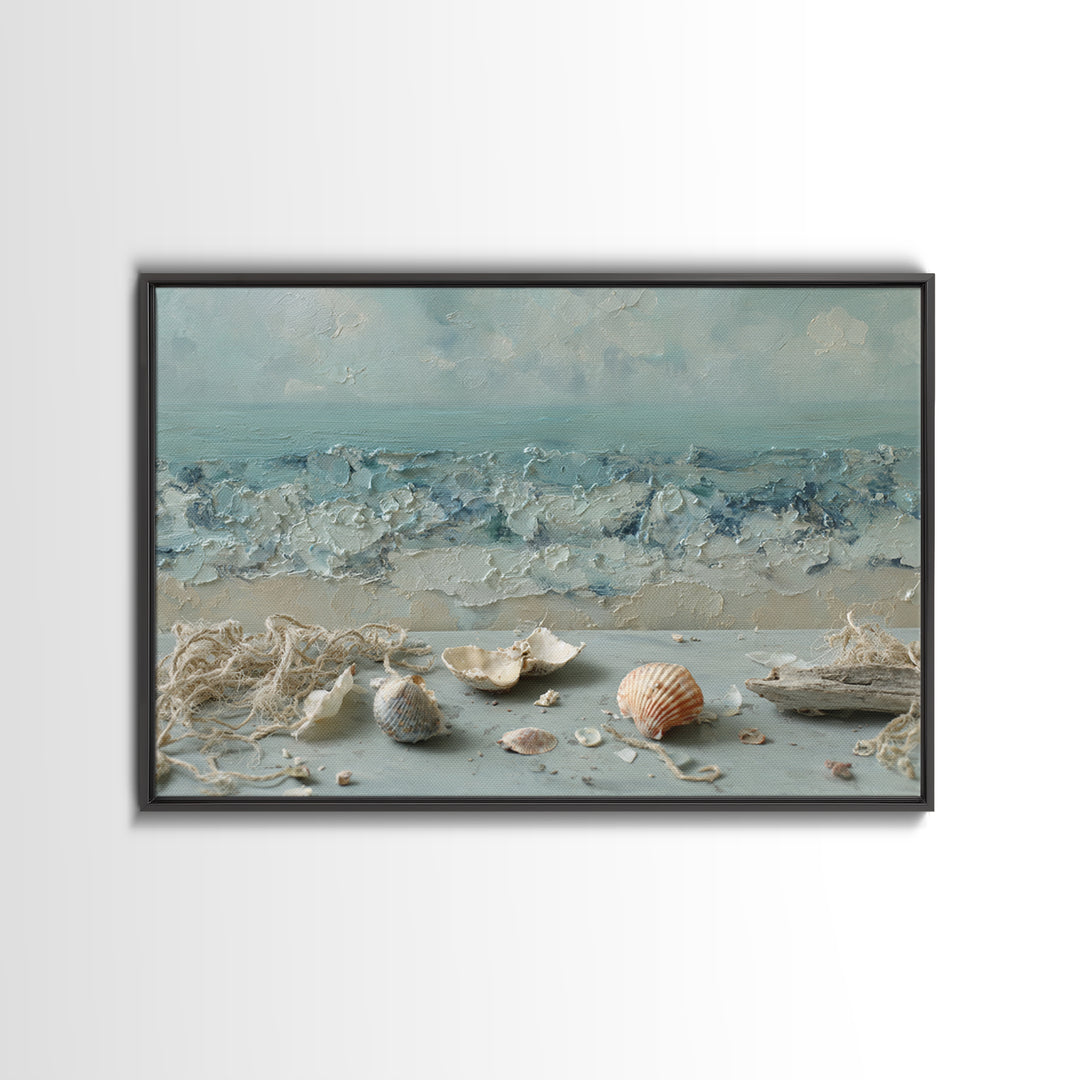 Seashell Collection Painted Like Natural Specimens Canvas Print, Beach Art, Wall Art Print, Coastal Decor, Fine Art, Shore, BEA-3x2-32