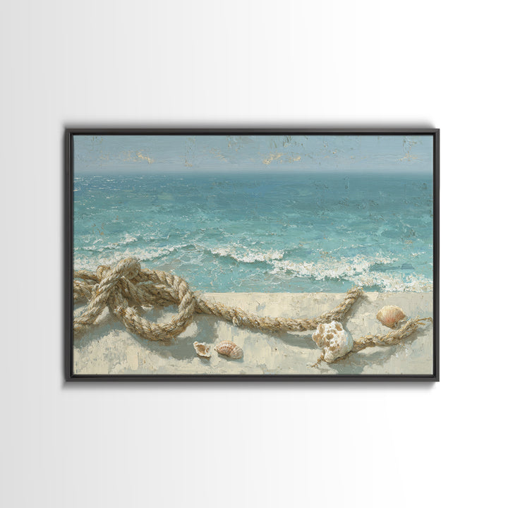 Mediterranean Cove with Clear Water Framed Canvas Print, Beach Art, Art Print, Coastal Decor, Fine Art, Shore, BEA-3x2-96