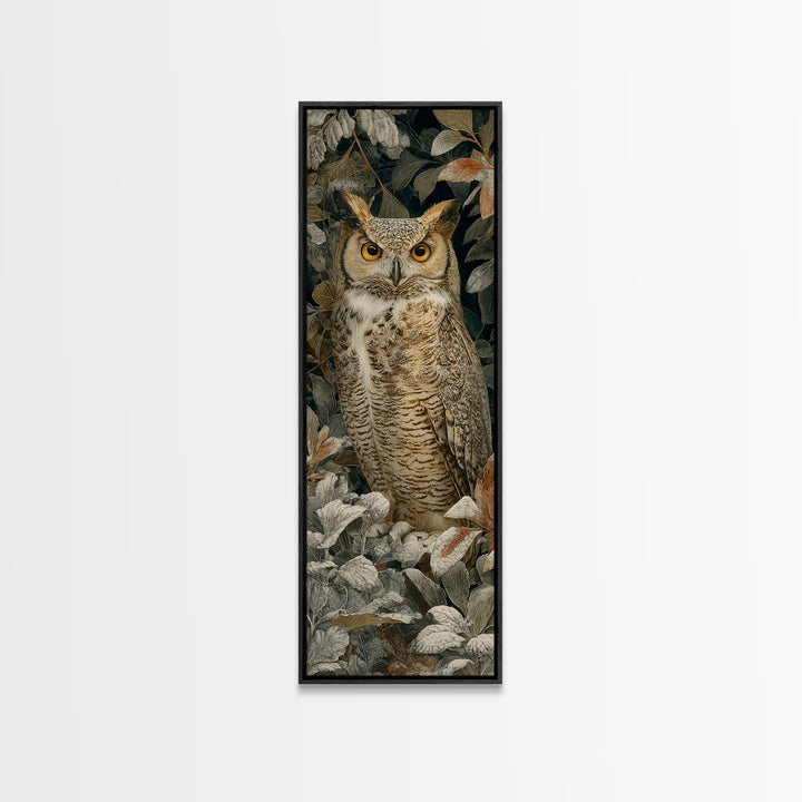 Owl Portrait with Wise Golden Eyes Canvas Print, Bird Art, Room Decor, Living Room Decor, Fine Art, Flight, Digital Print, BIR-1x3-17