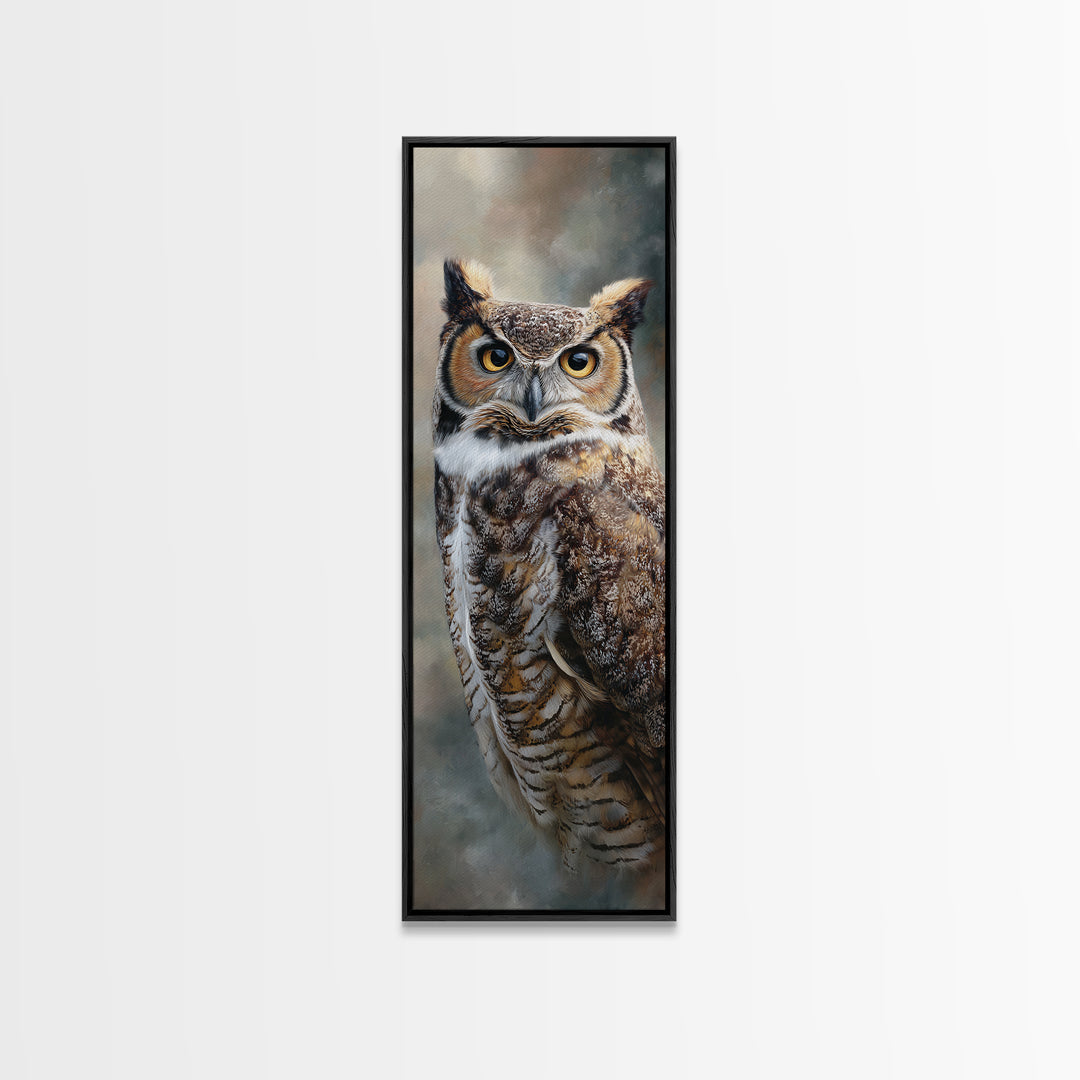 Owl Portrait with Wise Golden Eyes Canvas Print, Bird Art, Gallery Wall, Living Room Decor, Fine Art, Flight, Gallery Decor, BIR-1x3-41