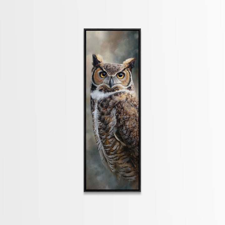 Owl Portrait with Wise Golden Eyes Canvas Print, Bird Art, Gallery Wall, Living Room Decor, Fine Art, Flight, Gallery Decor, BIR-1x3-41