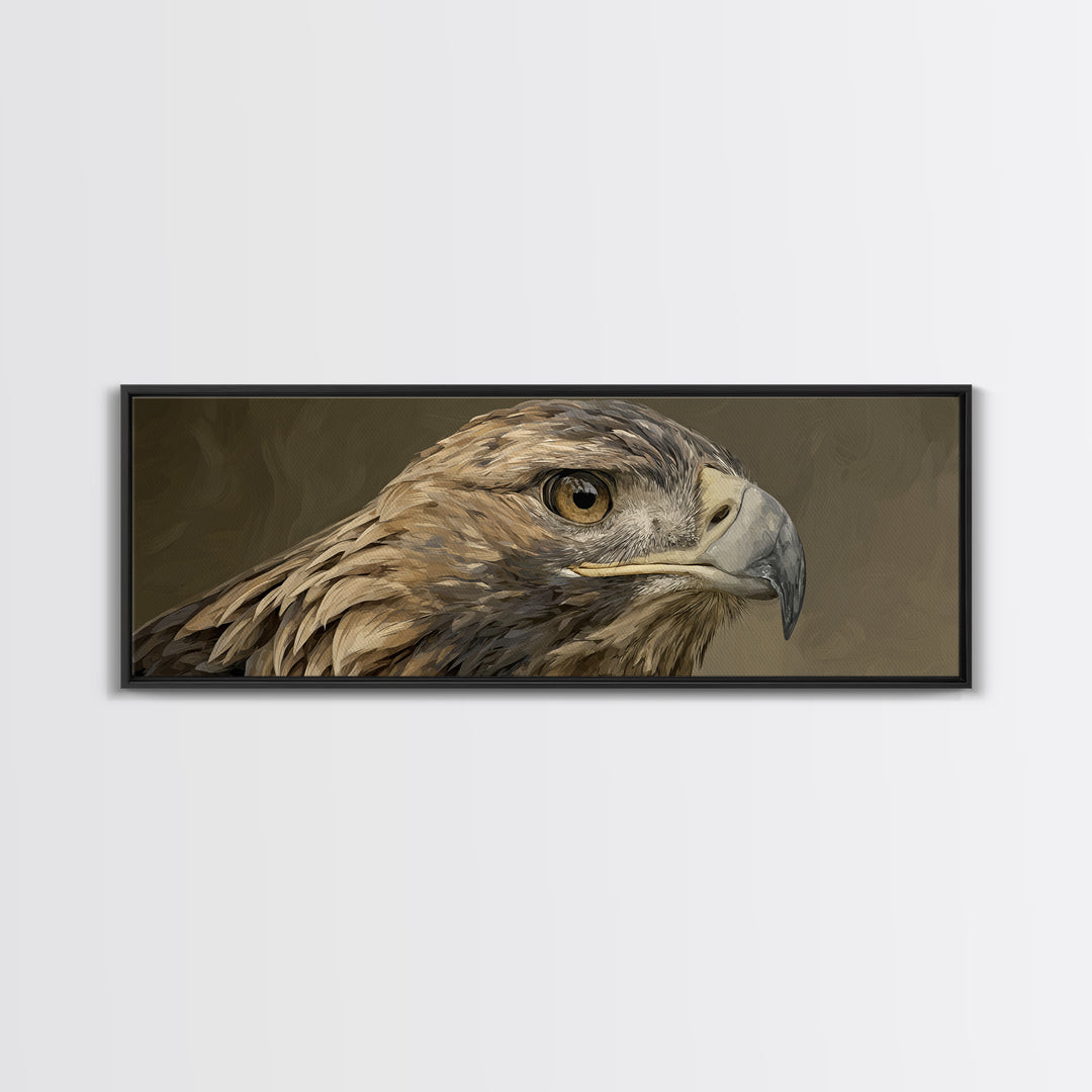 Eagle Portrait with Dramatic Mountain Wind Canvas Print, Bird Art, Modern Decor, Living Room Decor, Fine Art, Flight, BIR-3x1-100