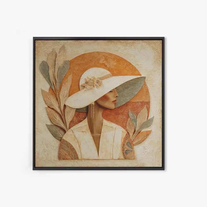 Desert Woman Portrait Canvas Print, Boho Art, Abstract Art, Living Room Decor, Oil Painting, Bohemian 015, Set of Prints, BOH-1x1-15