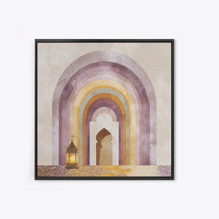Neutral Rainbow Arches Framed Canvas Print, Boho Art, Printable Art, Living Room Decor, Fine Art, Bohemian, Neutral Decor, BOH-1x1-27