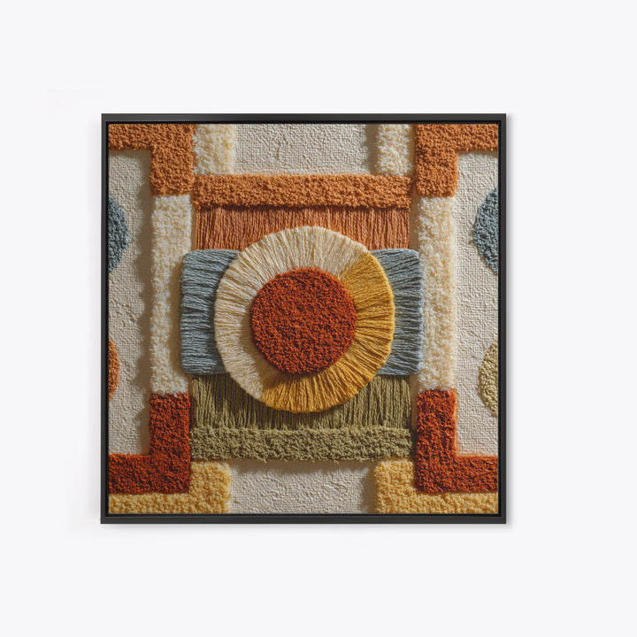 Macrame Geometric Fringe Pattern Canvas Print, Boho Art, Living Room Decor, Abstract Art, Bohemian, Modern Decor, BOH-1x1-31