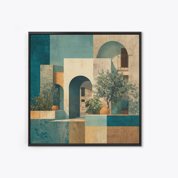 Neutral Rainbow Arches Framed Canvas Print, Boho Art, Gallery Decor, Living Room Decor, Abstract Art, Bohemian, Home Decor, BOH-1x1-51