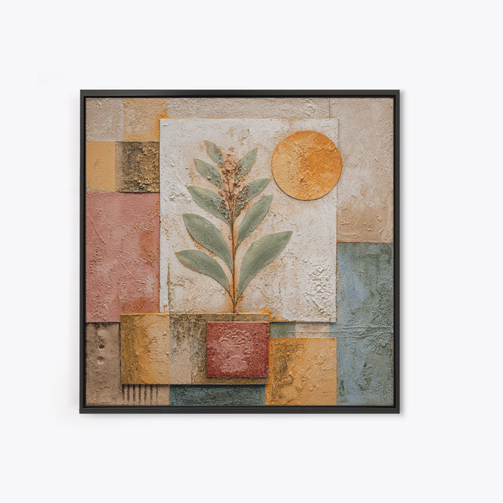 Sage Green Eucalyptus and Crescent Moon Framed Canvas Print, Boho Art, Wall Art Set, Living Room Decor, Fine Art, Bohemian, BOH-1x1-71