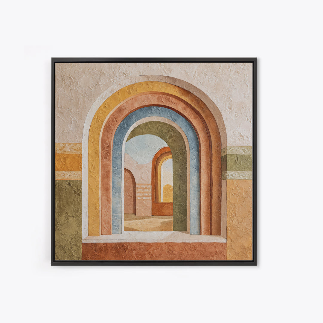 Neutral Rainbow Arches Canvas Print, Boho Art, Luxury Decor, Living Room Decor, Abstract Art, Bohemian, Digital Art, Printable, BOH-1x1-75